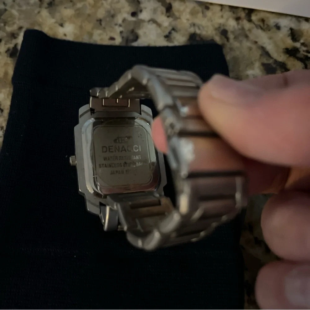 DENACCI Stainless‎ Steel Watch with Burgundy Dial